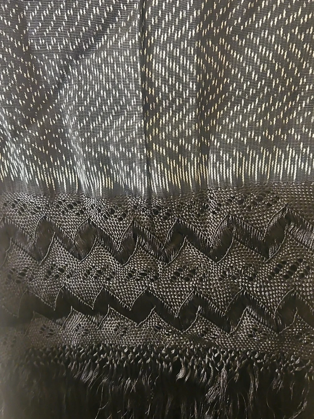 Black Fringed Shawl Scarf - Classic Women’s Accessory